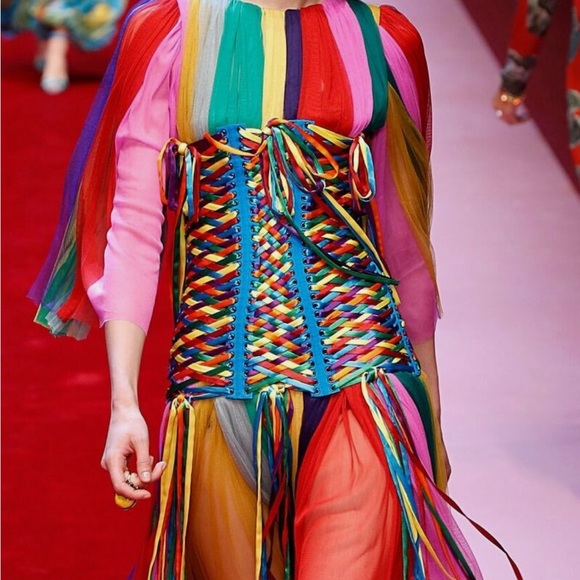 Dolce & Gabbana Multicolor Fringe Corset - Picture 1 of 3